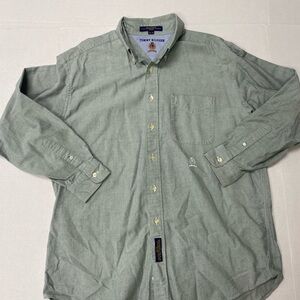 90’s Tommy Hilfiger Green Button Down Shirt